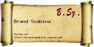Brand Szabina névjegykártya